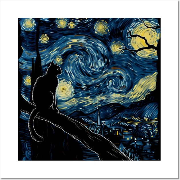 Cat Starry Night Dreams Wall Art by xXYazzyChanArtsXx